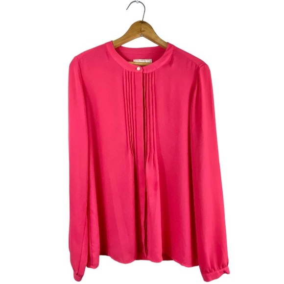 Banana Republic Pleated Front Oversized Button Down Dressy Blouse Dress Shirt S - Picture 2 of 15